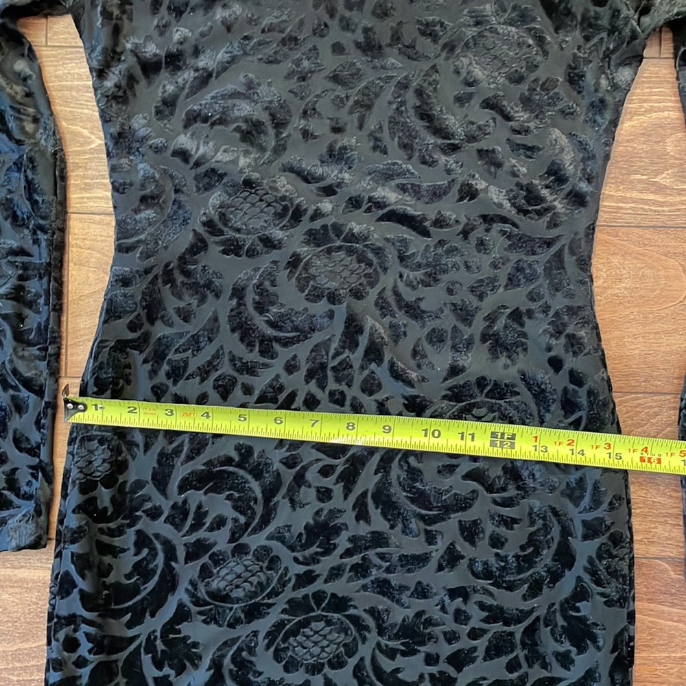 Black Cocktail dress in velvet burn-out size small - Picture 7 of 11